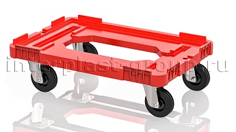 Тележка пластиковая с отверстием без тормозов усиленная красная в Бресте