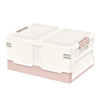 Ящик пластиковый складной белый, дно розовое, 480х360х240 мм в Бресте Ящик пластиковый складной белый, дно розовое, 480х360х240 мм в Бресте