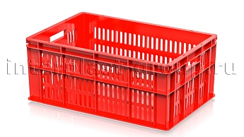 Ящик для молока, мяса, овощей и фруктов большая перфорация дно сплошное красный в Бресте