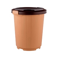 Мусорный бак с крышкой - воронкой на колесах 105 л бежевый 105 бежевый в Бресте