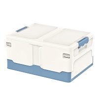 Ящик пластиковый складной белый, дно синее, 480х360х240 мм в Бресте Ящик пластиковый складной белый, дно синее, 480х360х240 мм в Бресте