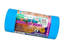 Мешки для мусора 35 л, ароматизированные, синие, в рулоне 30 шт., ПНД, 12 мкм, 640х500 мм, EXTRA, 3530661 в Бресте