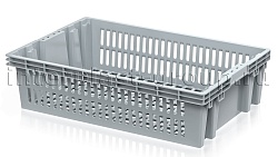 Пластиковый ящик для овощей, фруктов и хлеба Евролоток серый