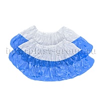 Бахилы бело-синие 1000 шт (500 пар), 48 мкм, двойная подошва, с одной резинкой, Эконом+ в Бресте