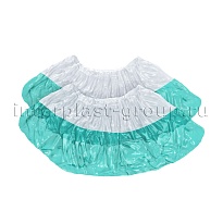 Бахилы бело-бирюзовые 1000 шт (500 пар), 48 мкм, двойная подошва, с одной резинкой, Эконом+ в Бресте Бахилы бело-бирюзовые 1000 шт (500 пар), 48 мкм, двойная подошва, с одной резинкой, Эконом+ в Бресте