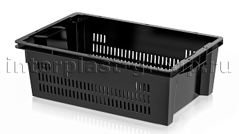 Ящик универсальный для овощей, фруктов и хлеба перфорированные стенки сплошное дно черный в Бресте