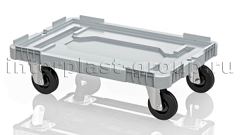 Тележка пластиковая сплошная без тормозов усиленная серая в Бресте