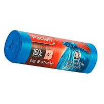 Мешки для мусора 160 л, синие, в рулоне 10 шт., ПВД, 21 мкм, 1200х870 мм, PACLAN Big&Strong, 604075 в Бресте