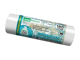 Мешки для мусора 180 л, ароматизированные, белые, в рулоне 10 шт., ПВД, 35 мкм, 1100х930 мм, PREMIUM+, 180105302 в Бресте