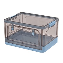 Ящик пластиковый складной прозрачный коричневый, дно синее,490х360х280 мм, с колесиками в Бресте Ящик пластиковый складной прозрачный коричневый, дно синее,490х360х280 мм, с колесиками в Бресте