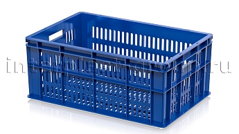 Ящик для молока, мяса, овощей и фруктов большая перфорация дно перфорированное синий в Бресте