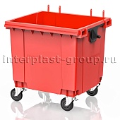 Контейнер для мусора 1100 л красный без крышки