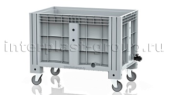 Контейнер iBox сплошной на колесах с краном серый в Бресте Контейнер iBox сплошной на колесах с краном серый в Бресте