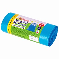 Мешки для мусора 35 л, синие, в рулоне 30 шт., ПНД, 10 мкм, 600х500 мм, Любаша, 608091 в Бресте