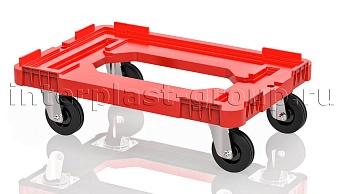 Тележка пластиковая с отверстием без тормозов красная в Бресте Тележка пластиковая с отверстием без тормозов красная в Бресте