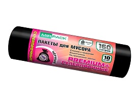 Мешки для мусора 160 л, ароматизированные, черные, в рулоне 10 шт., ПВД, 35 мкм, 1100х930 мм, PREMIUM+, 16010530 в Бресте Мешки для мусора 160 л, ароматизированные, черные, в рулоне 10 шт., ПВД, 35 мкм, 1100х930 мм, PREMIUM+, 16010530 в Бресте